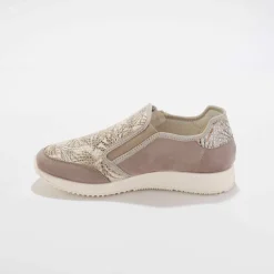 Baskets zippées spécial pieds sensibles en tissu extensible
