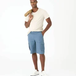 Bermuda cargo en toile ripstop ceinture élastiquée côtés