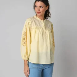 Blouse ample manches 7/8è brodées