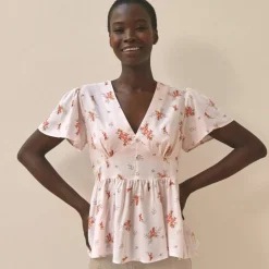 Blouse à basque imprimée