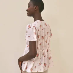 Blouse à basque imprimée
