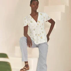 Blouse à basque imprimée