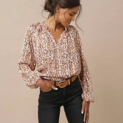 Blouse en voile imprimé tachiste
