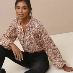 Blouse en voile imprimé tachiste