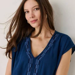Blouse fluide broderies fantaisie