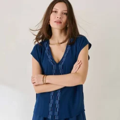 Blouse fluide broderies fantaisie
