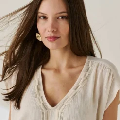 Blouse fluide broderies fantaisie