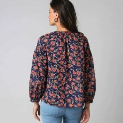 Blouse imprimée manches blousantes