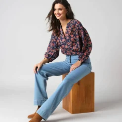 Blouse imprimée manches blousantes