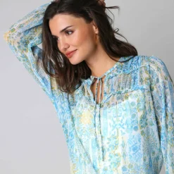 Blouse légère imprimée patch