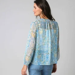 Blouse légère imprimée patch