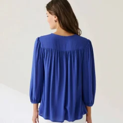 Blouse macramé manches 3/4