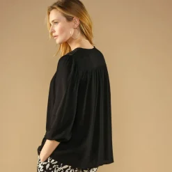 Blouse macramé manches 3/4