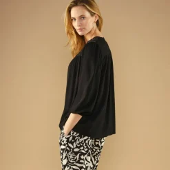 Blouse macramé manches 3/4