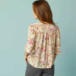 Blouse Spécial Petites avec macramé et manches 3/4
