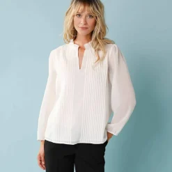 Blouse unie spécial Petites plis piqués, doublée