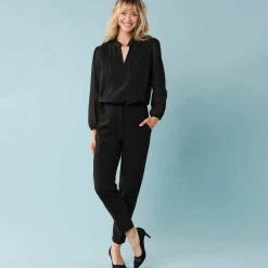 Blouse unie spécial Petites plis piqués, doublée