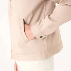 Blouson zippé col chemise toile canvas