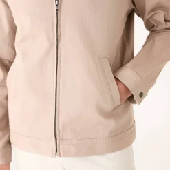 Blouson zippé col chemise toile canvas