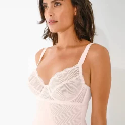 Body dentelle maille gainante - avec armatures