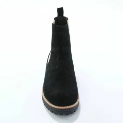 Boots chelsea croûte de cuir, semelle crantée épaisse