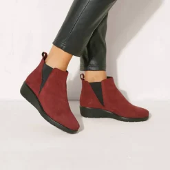 Boots compensées cuir souple certifié LWG