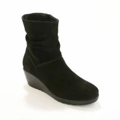 Boots compensées en cuir