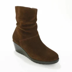 Boots compensées en cuir