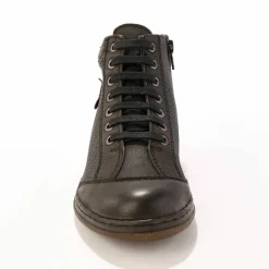 Boots détente lacées et zippées en cuir
