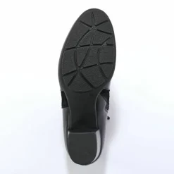 Boots en cuir bi-matière élastiquées à boucle et à talon