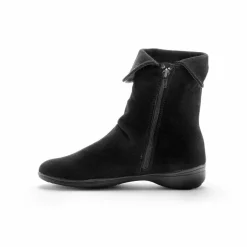 Boots fourrées en croûte de cuir