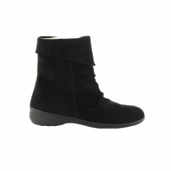Boots fourrées en croûte de cuir