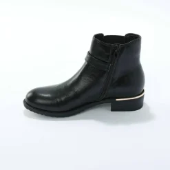 Boots élastiquée zippée, chaîne dorée