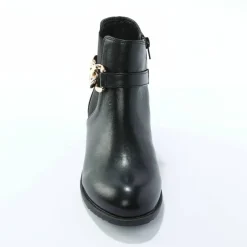 Boots élastiquée zippée, chaîne dorée