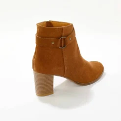 Boots à talon, cuir suédé