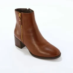 Boots zippées en cuir