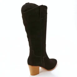 Bottes hautes santiags, cuir suédé