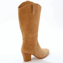 Bottes hautes santiags, cuir suédé