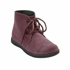 Bottines à lacet en croûte de cuir