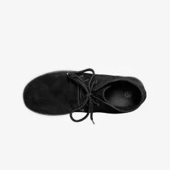 Bottines à lacet en croûte de cuir