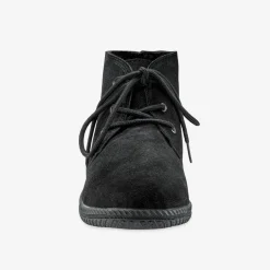 Bottines à lacet en croûte de cuir