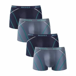 Boxer fermé uni élastiqué surpiqûres contrastées - lot de 4