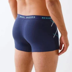Boxer fermé uni élastiqué surpiqûres contrastées - lot de 4