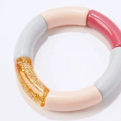 Bracelet élastiqué perles tubulaires, lot de 2