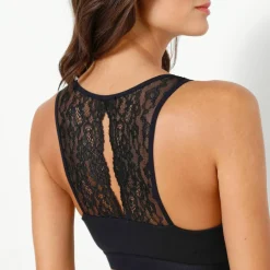 Brassière coton et dos dentelle – sans armatures