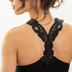 Brassière sans coutures dos nageur guipure