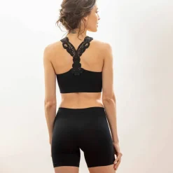 Brassière sans coutures dos nageur guipure