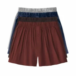 Caleçon flottant ouvert uni - lot de 4