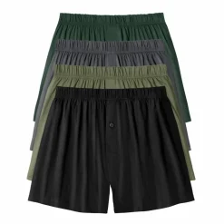 Caleçon flottant ouvert uni - lot de 4
