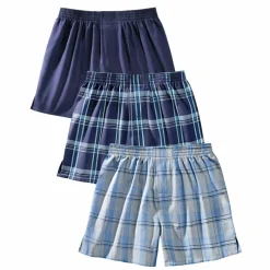 Caleçon flottant tissé teint - lot de 3